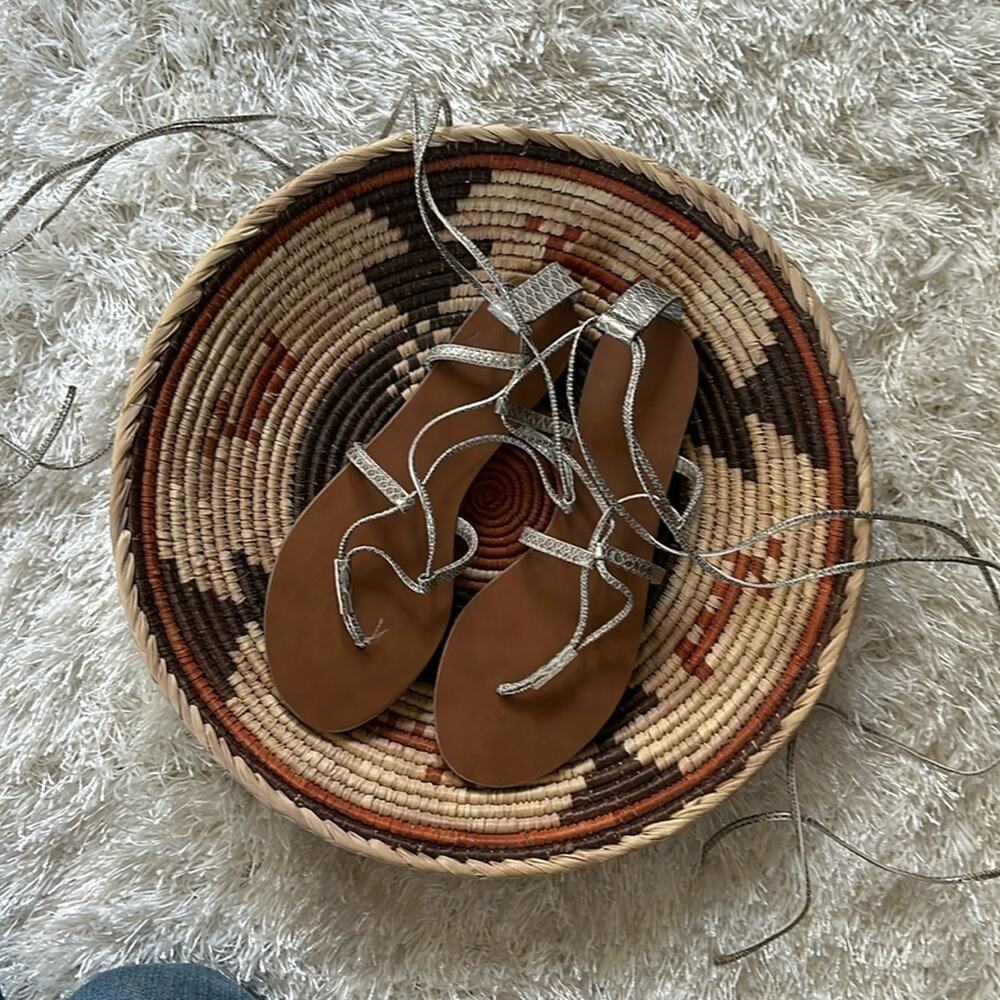 Lace up snakeskin gladiator sandals size 8